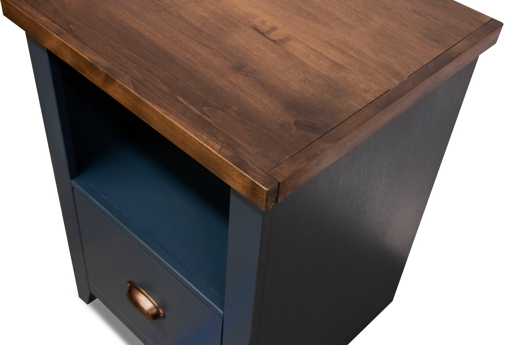 Nantucket - One Drawer File Cabinet - Blue Denim / Whiskey