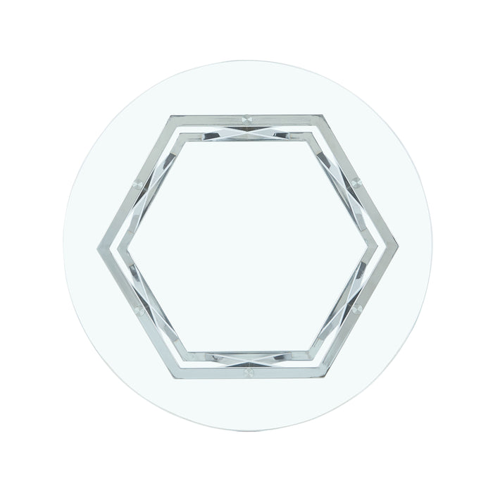 Escondido - 3 Piece Glass Top Table Set - Silver