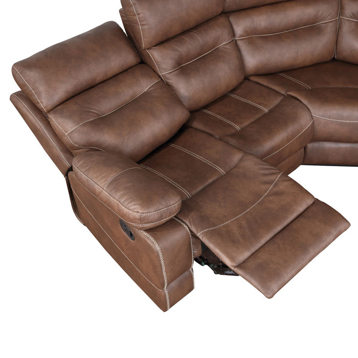 Rudger - 3 Piece Sectional (LAF, RAF, Wedge) - Brown
