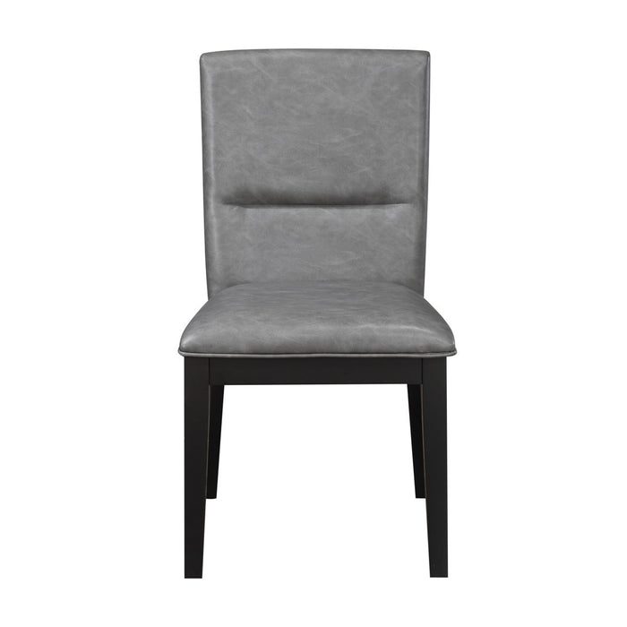 Amy - Faux Leather Side Chair (Set of 2) - Gray
