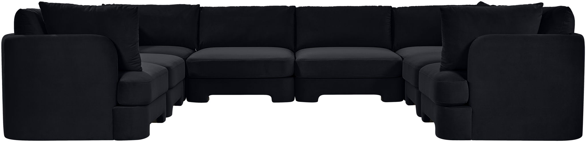 Hammond - Velvet Performance Fabric Upholstered 8 Piece U-Shaped Sectional
