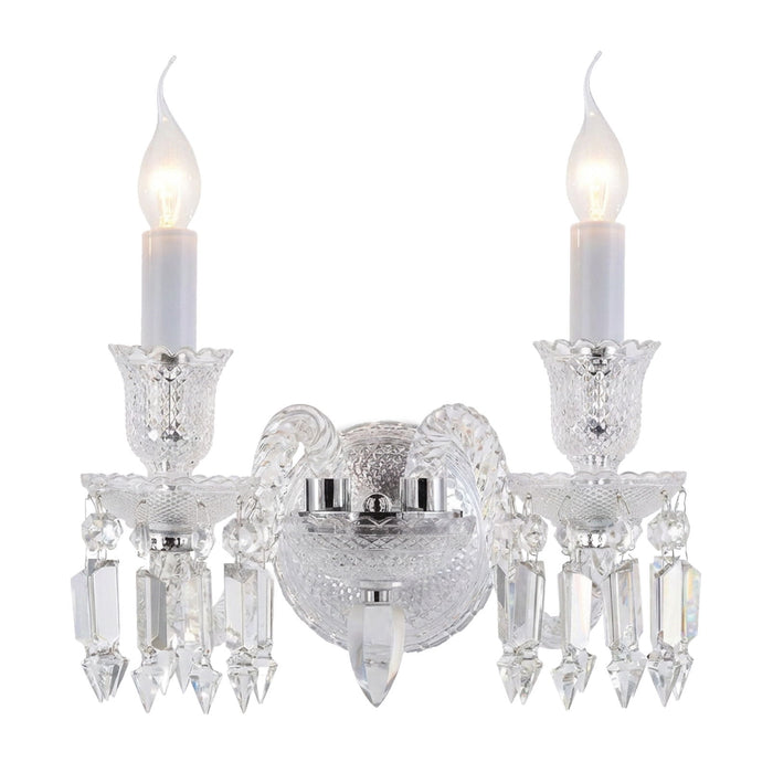 Michael Amini Lighting - Treviso 2-Light Traditional Crystal Wall Sconce - Clear