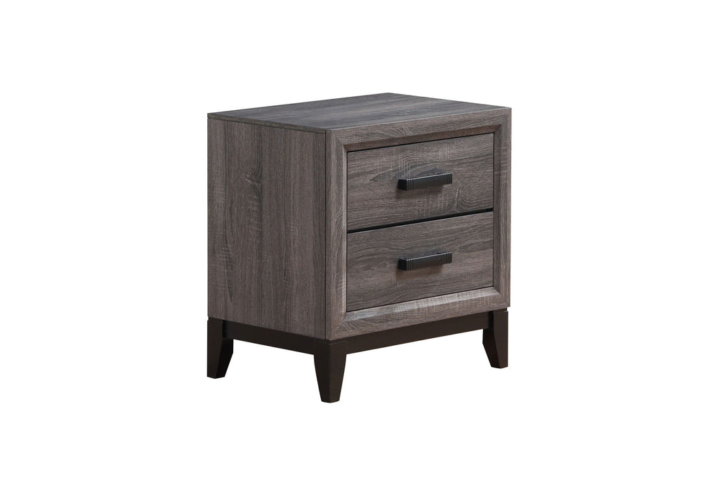 Kate - 6 Piece Queen Bedroom Set (Bed, Dresser, Mirror, Chest, 2 Nightstands) - Foil Gray