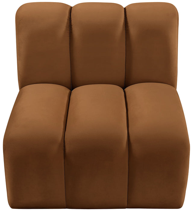 Arc - Velvet Straight Chair - Saddle
