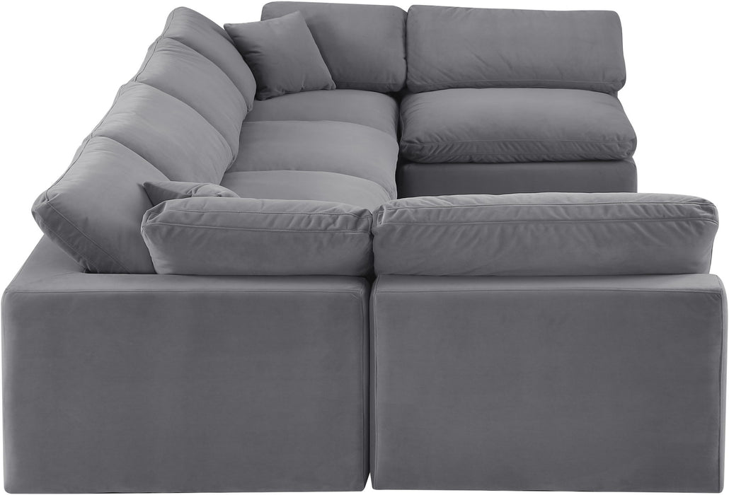Comfy - 6 Piece Velvet Modular Armless Sectional