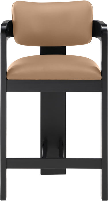 Sacha - Vegan Leather Upholstered Counter Stool With Black Base