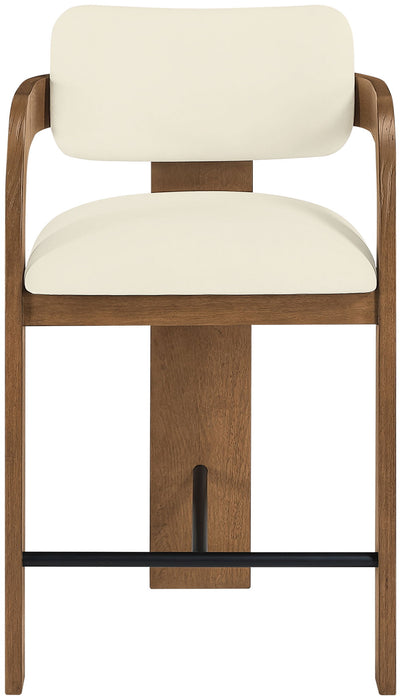 Cedra - Velvet Performance Fabric Upholstered Counter Stool - Brown Frame
