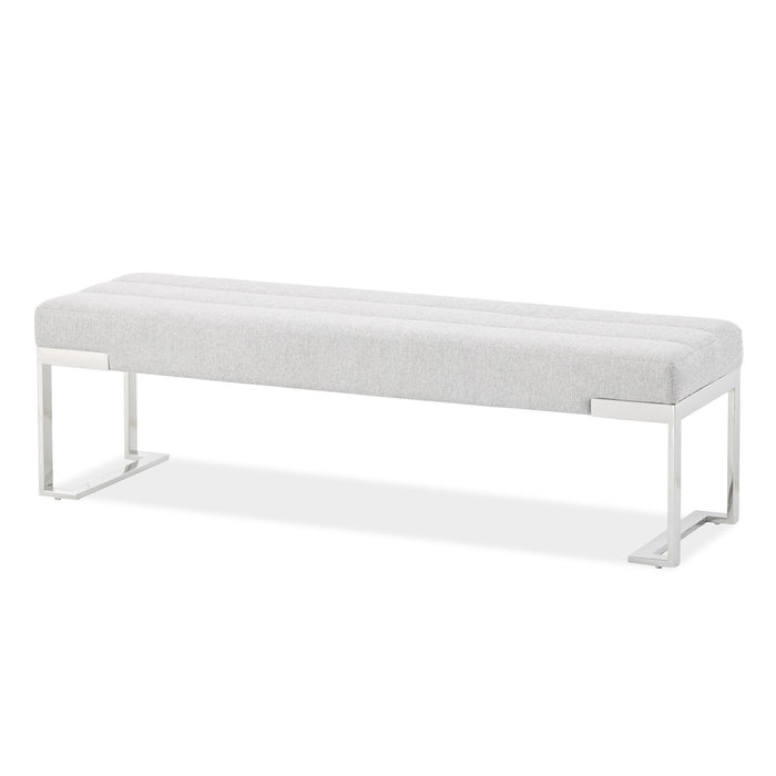 Signature Beds & Benches - Tulip Accent Bench - Gray / Chrome