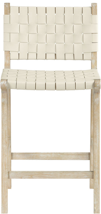 Entwine - Vegan Leather Upholstered Counter Stool - Painted Natural