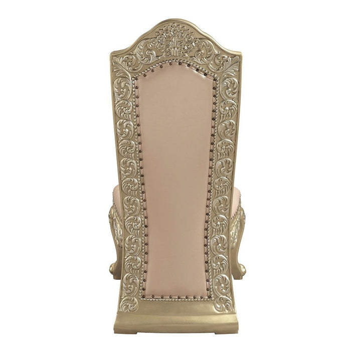 Vatican - Side Chair (Set of 2) - Synthetic Leather & Champagne Silver