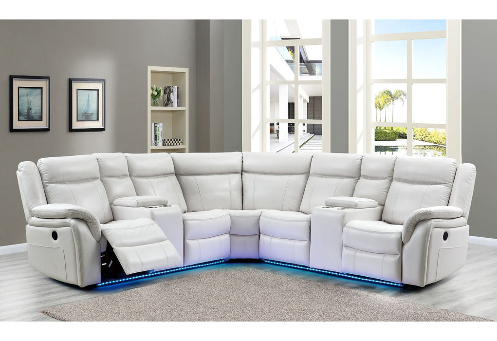 UM02 - Sectional With LED - White