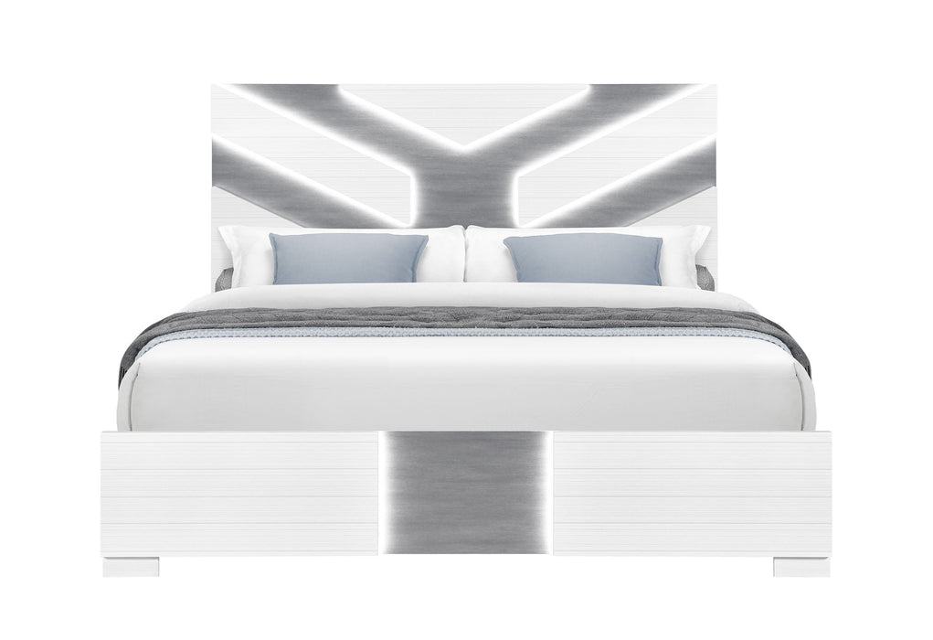 Optimus - Full Bed With LED - White