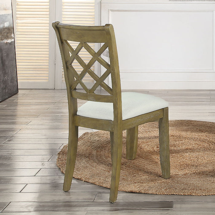 Karsen - Side Chair Set of 2) - Beige Linen & Rustic Oak