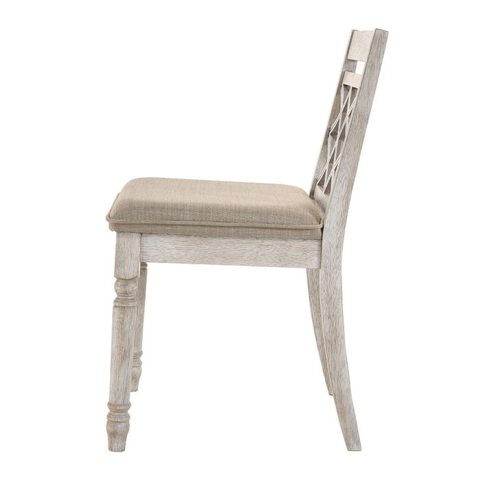 Cillin - Side Chair Set of 2) - Fabric, Walnut & Antique White