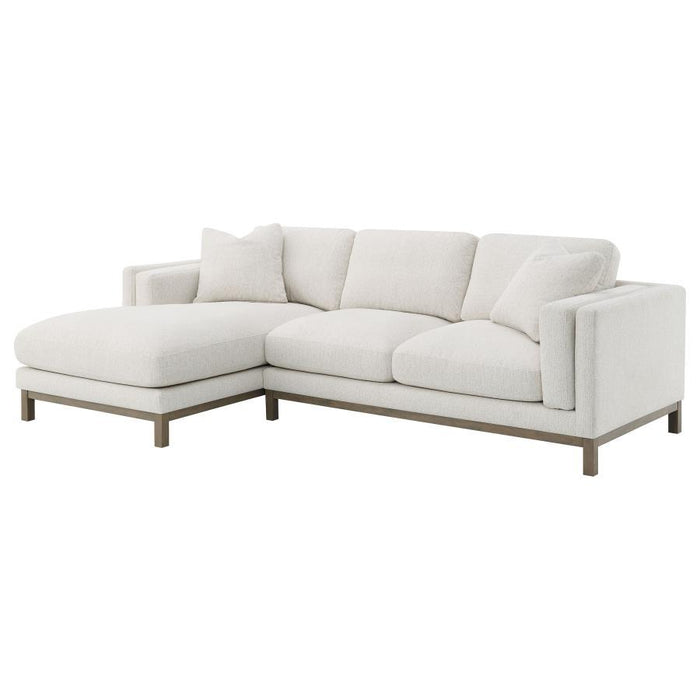 Geneva - Boucle Upholstered Sectional Chaise Sofa - Sand
