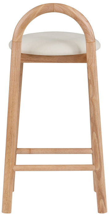 Calvin - Faux Leather Stool - Light Brown Legs