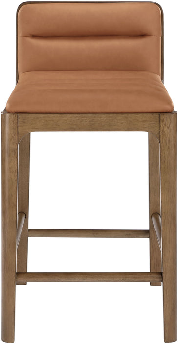 Ellis - Vegan Leather Upholstered Counter Stool (Set of 2) - Brown Base