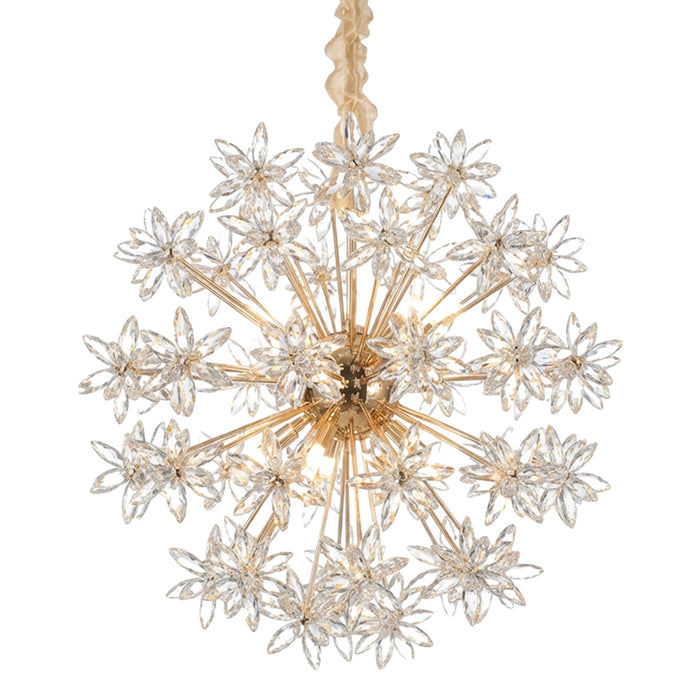Michael Amini Lighting - Bouquet 10-Light Round Crystal Chandelier - Gold