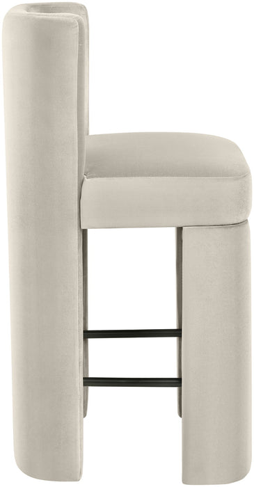 Zuno - Velvet Performance Fabric Upholstered Counter Stool (Set of 2)