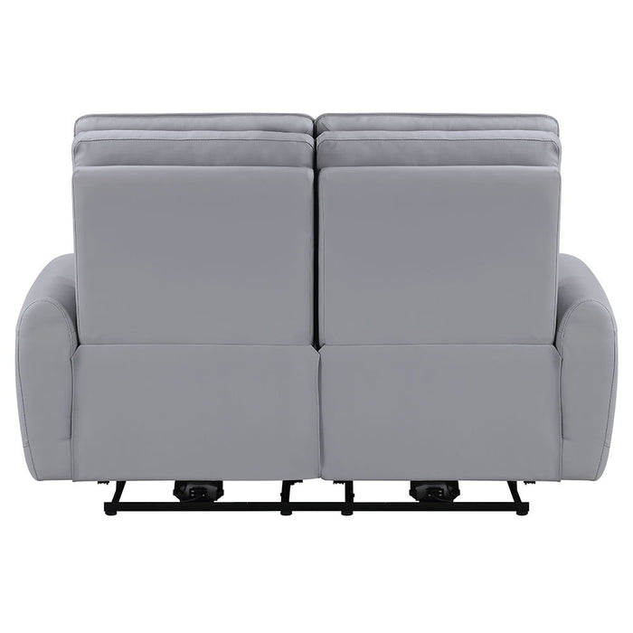 Jeromie - Power Motion Loveseat With USB Port - Gray Synthetic Leather