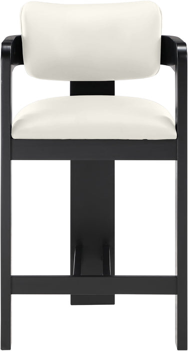 Sacha - Vegan Leather Upholstered Counter Stool With Black Base