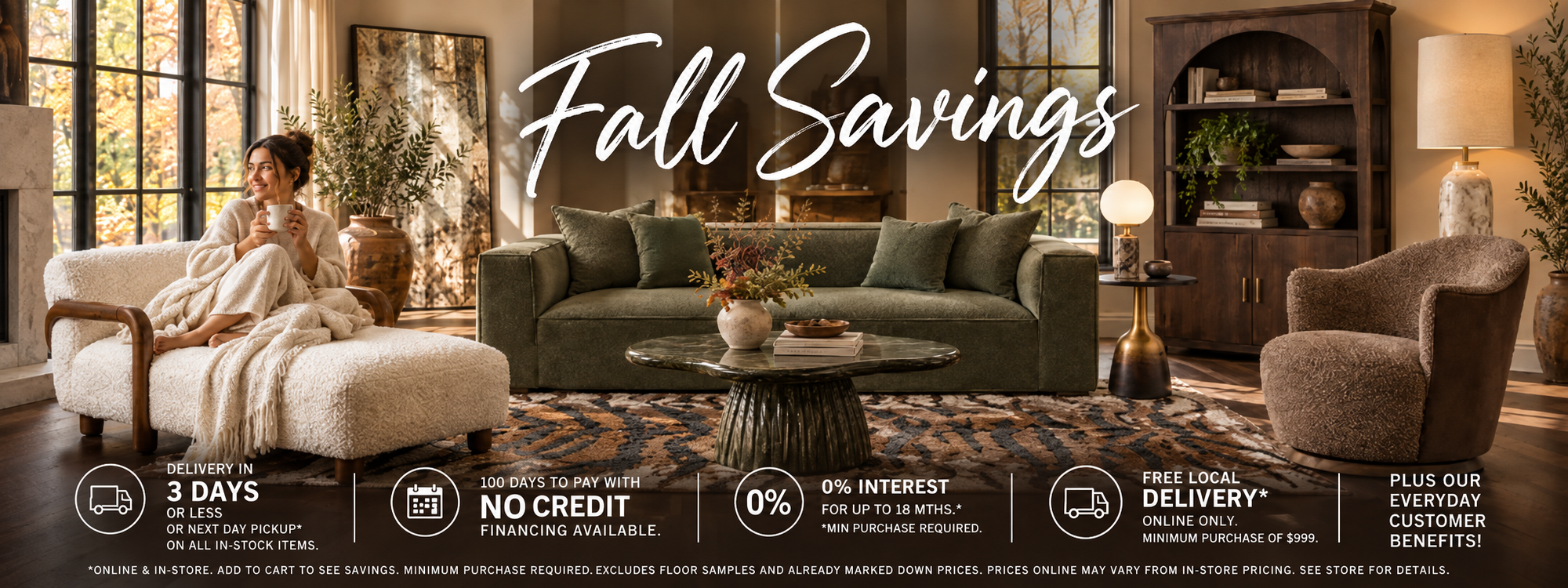 Modern cozy living room with products from TOV, Four Hands, Crestview Collection and Surya.