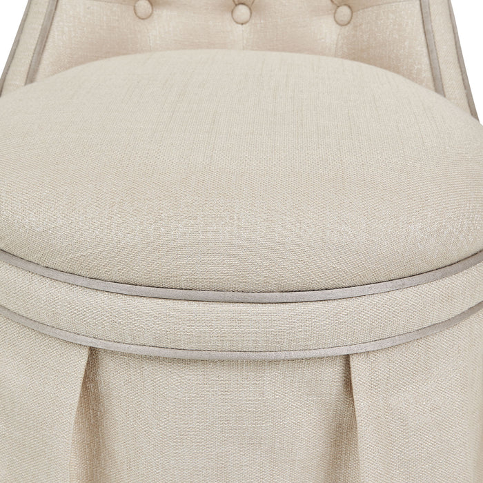 Villa Cherie - Tufted Vanity Chair - Frosted Pearl