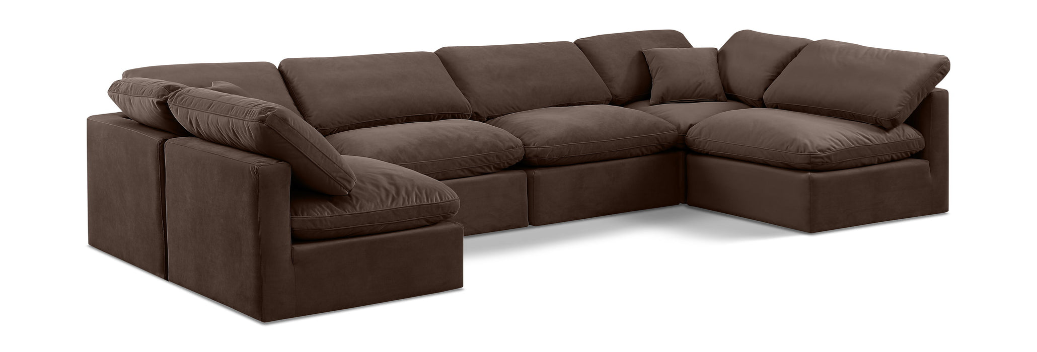 Indulge - Velvet 6 Piece Modular U-Shaped Sectional