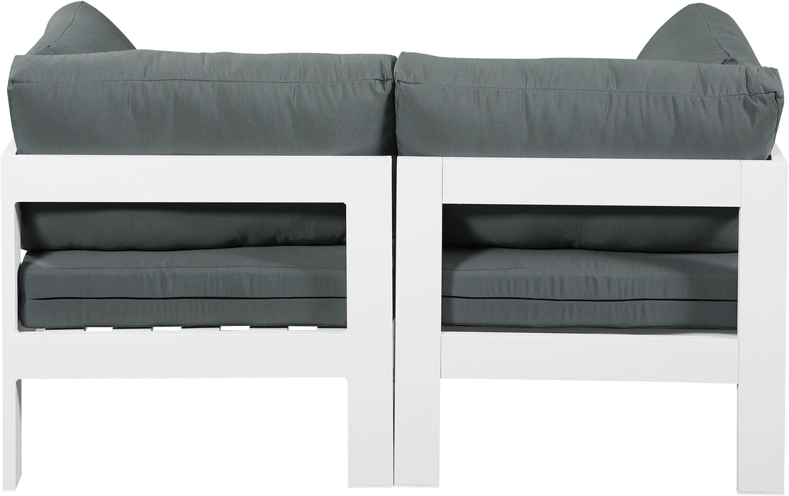 Nizuc - Outdoor Patio 2 Seat Modular Sofa With White Frame