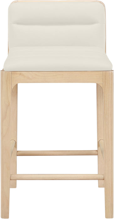Ellis - Vegan Leather Upholstered Counter Stool (Set of 2) - Natural Base