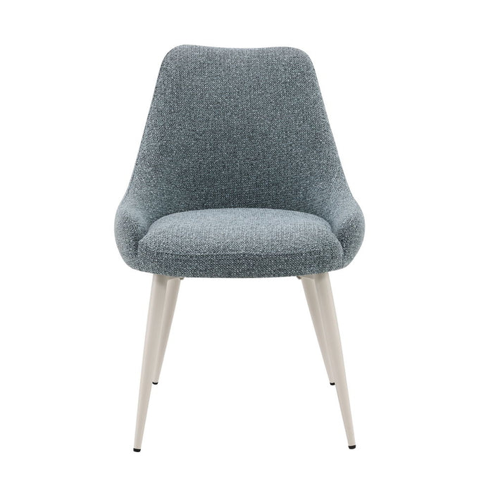 Laela - Side Chair Set of 2) - Light Blue Boucle & White