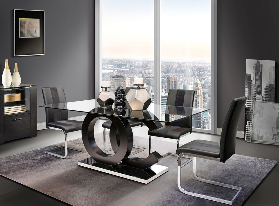 5 Piece Dining Room Set (D2207 Dining Table With 4 D915 Dining Chairs) - Black