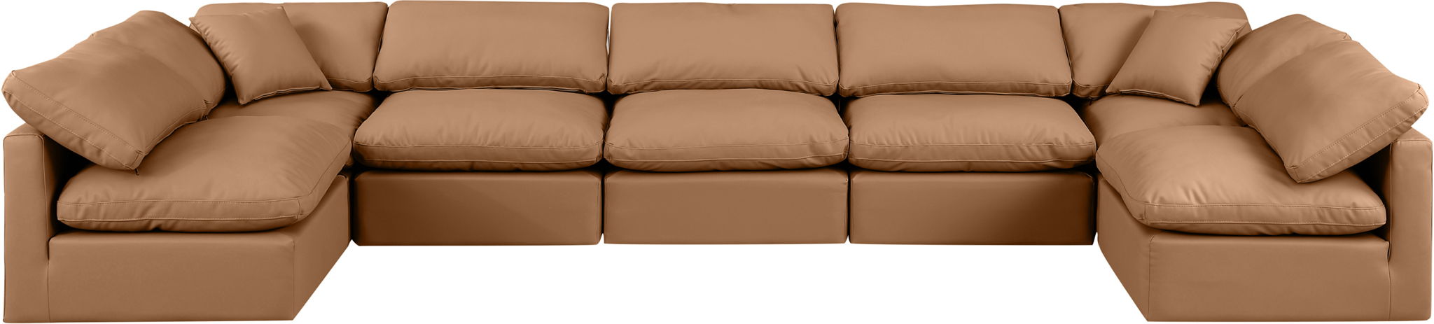 Indulge - Faux Leather 7 Piece Modular U-Shaped Sectional