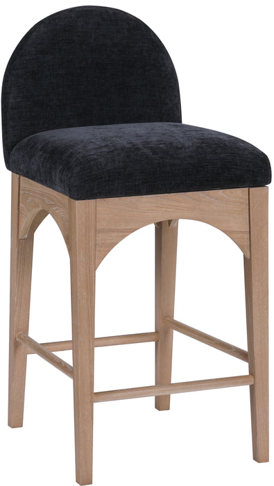 Waldorf - Chenille Stool With Natural Legs