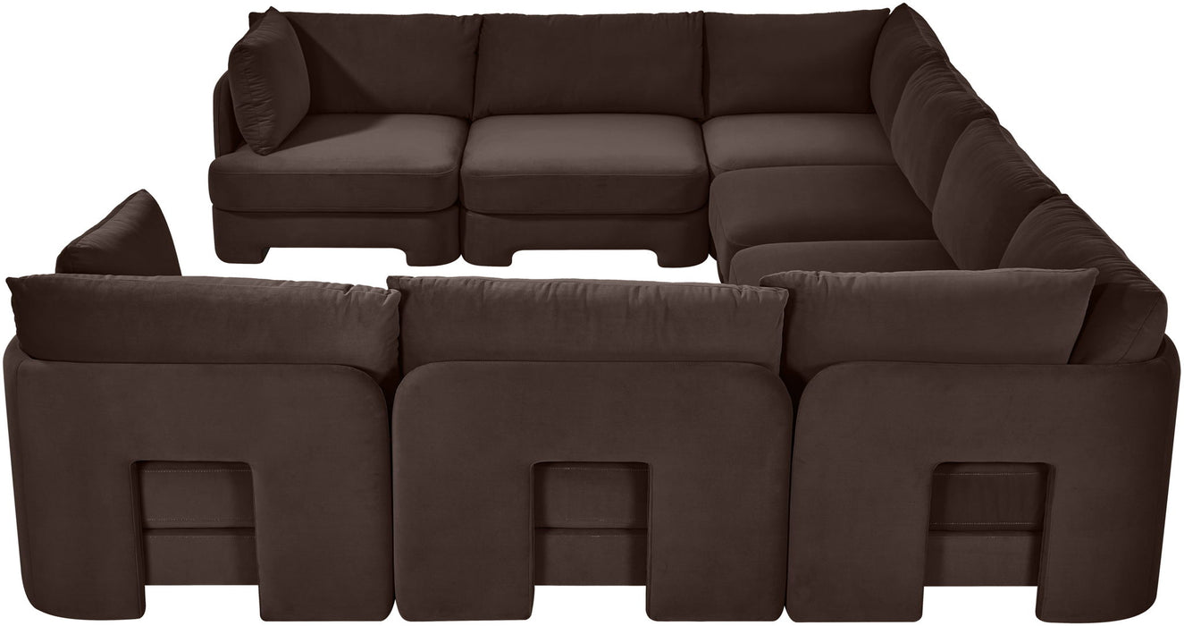 Hammond - Velvet Performance Fabric Upholstered 8 Piece U-Shaped Sectional