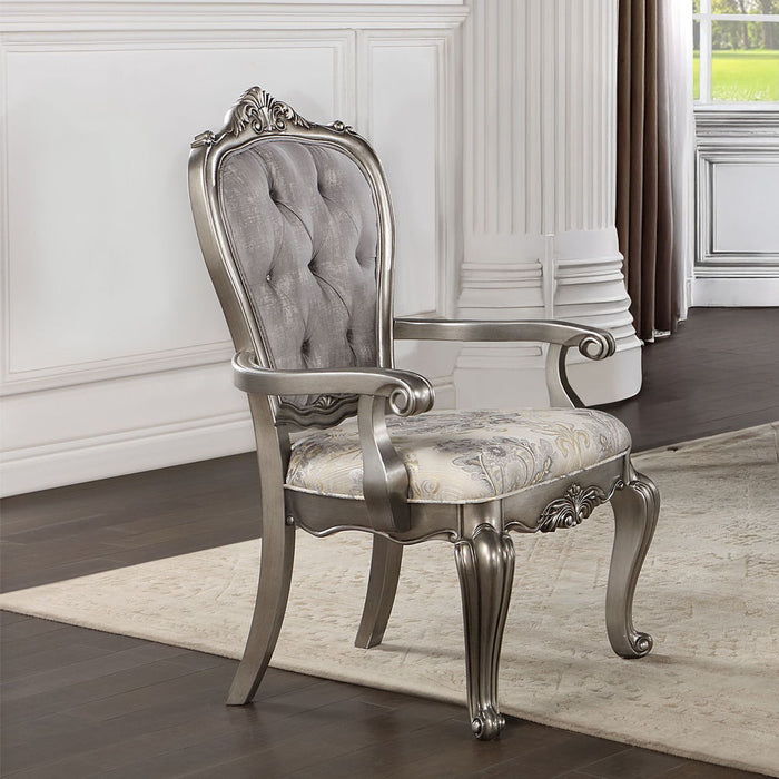 Ariadne - Arm Chair Set of 2) - Velvet & Antique Platinum