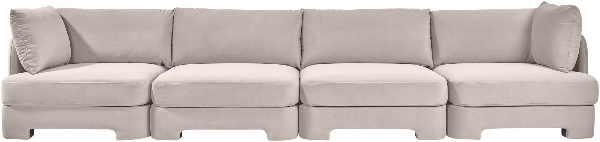 Hammond - Velvet Performance Fabric Upholstered 4 Piece Sofa