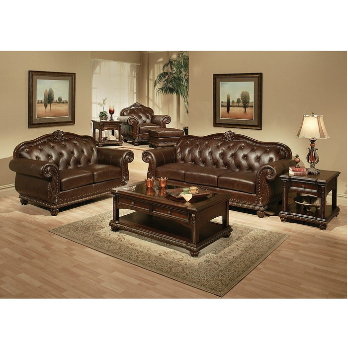 Anondale - Chair - Espresso Top Grain Leather Match & Cherry