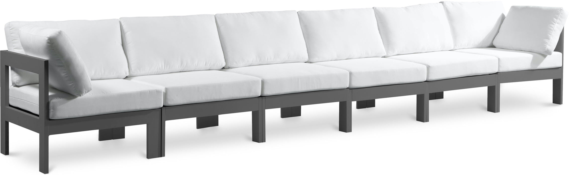 Nizuc - Outdoor Patio 6 Seat Modular Sofa With Gray Frame