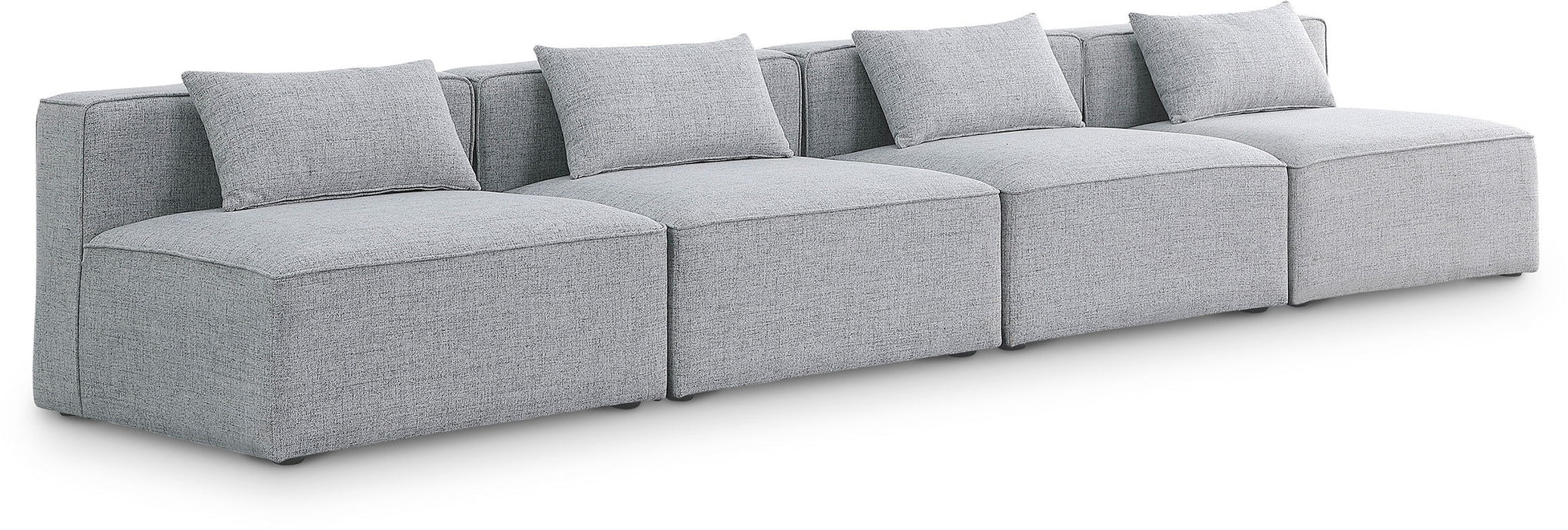 Cube - Linen Modular 4 Seat Armless Sofa