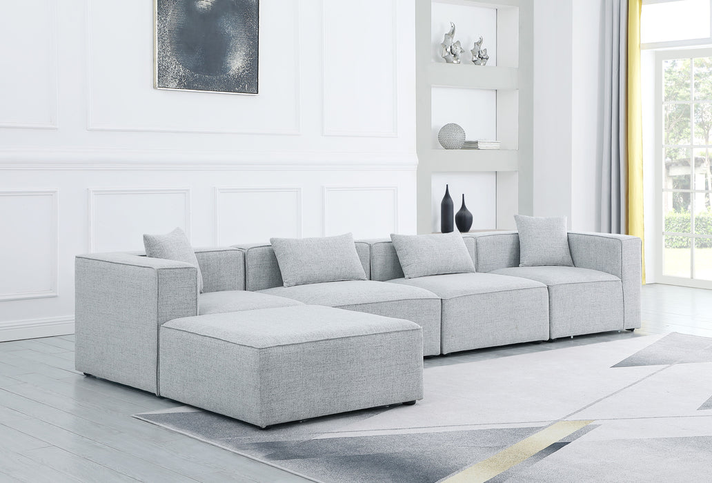 Cube - Linen 5 Piece Modular Sectional With Chaise