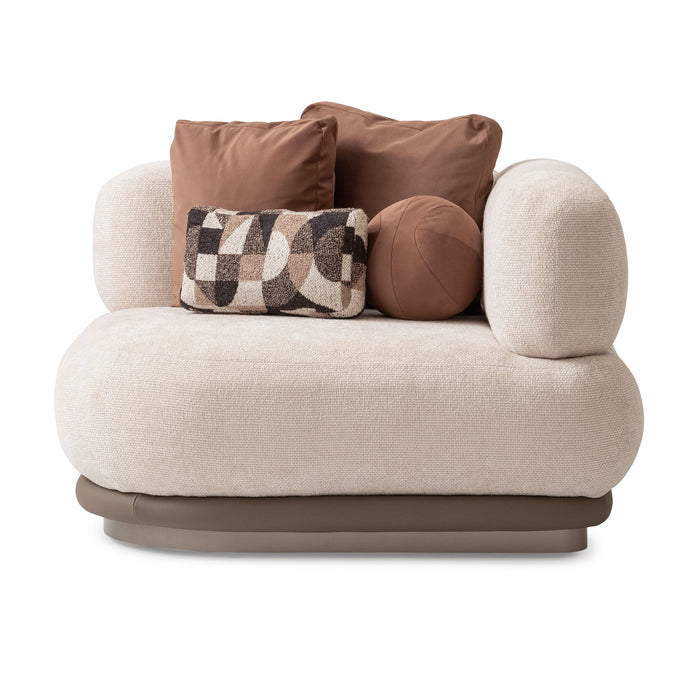 Bristol Point - Corner Chair - Fawn / Saddle Brown