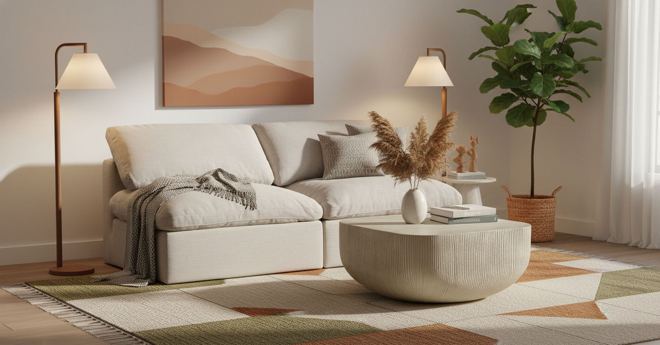 Indulge - Linen 2 Seat Modular Armless Sofa