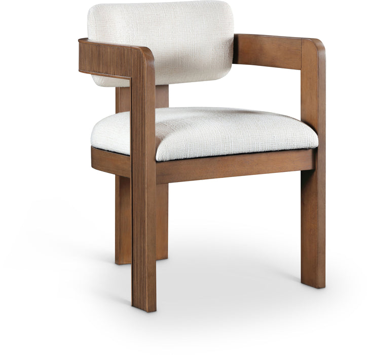 Sacha - Linen Dining Chair With Brown Base (Set of 2)
