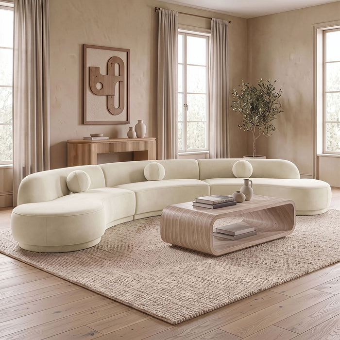 Avra - 177.5" Velvet Performance Fabric Upholstered Sectional