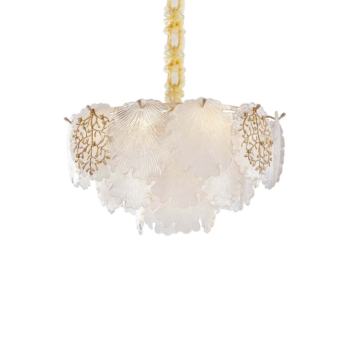 Michael Amini Lighting - Almara 7-Light Frosted Glass Chandelier - Frost / Gold