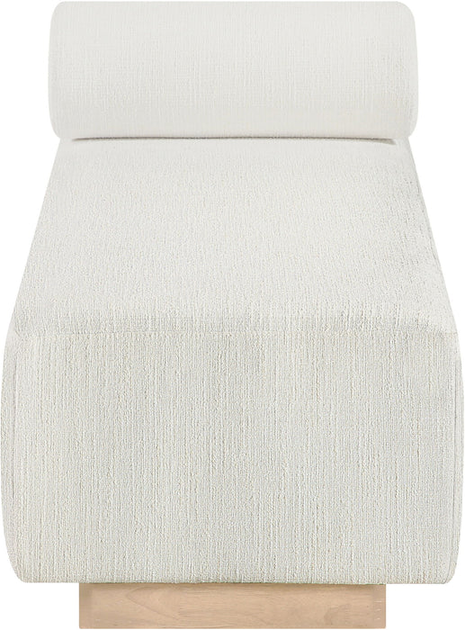 Zephyr - Linen Textured Fabric Upholstered Chaise - Painted Natural Base