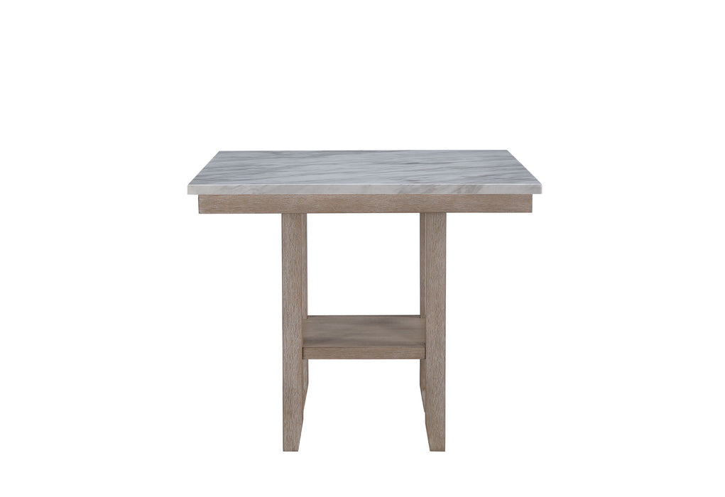 D4010 - 7 Piece Dining Room Set (Bar Table And 6 Bar Stools) - Natural / White