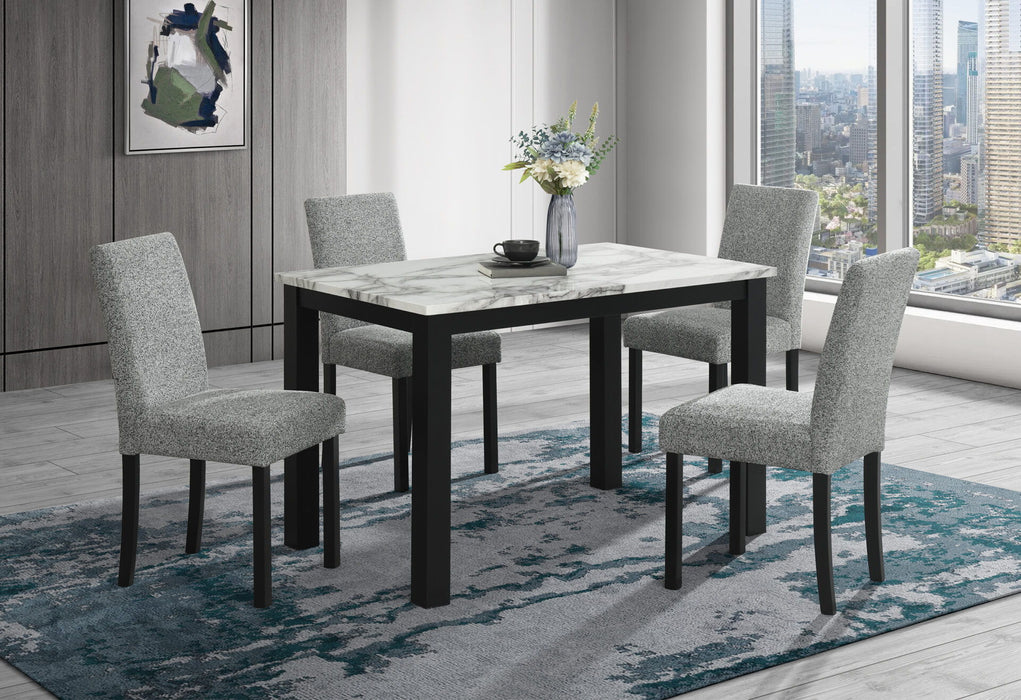 D8032DT WHT/BLK DINING TABLE & D9026DC GRY DINING CHAIR