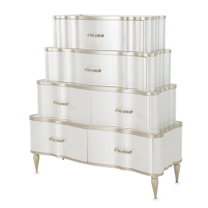 London Place - 6-Drawer Tiered Chest - Creamy Pearl